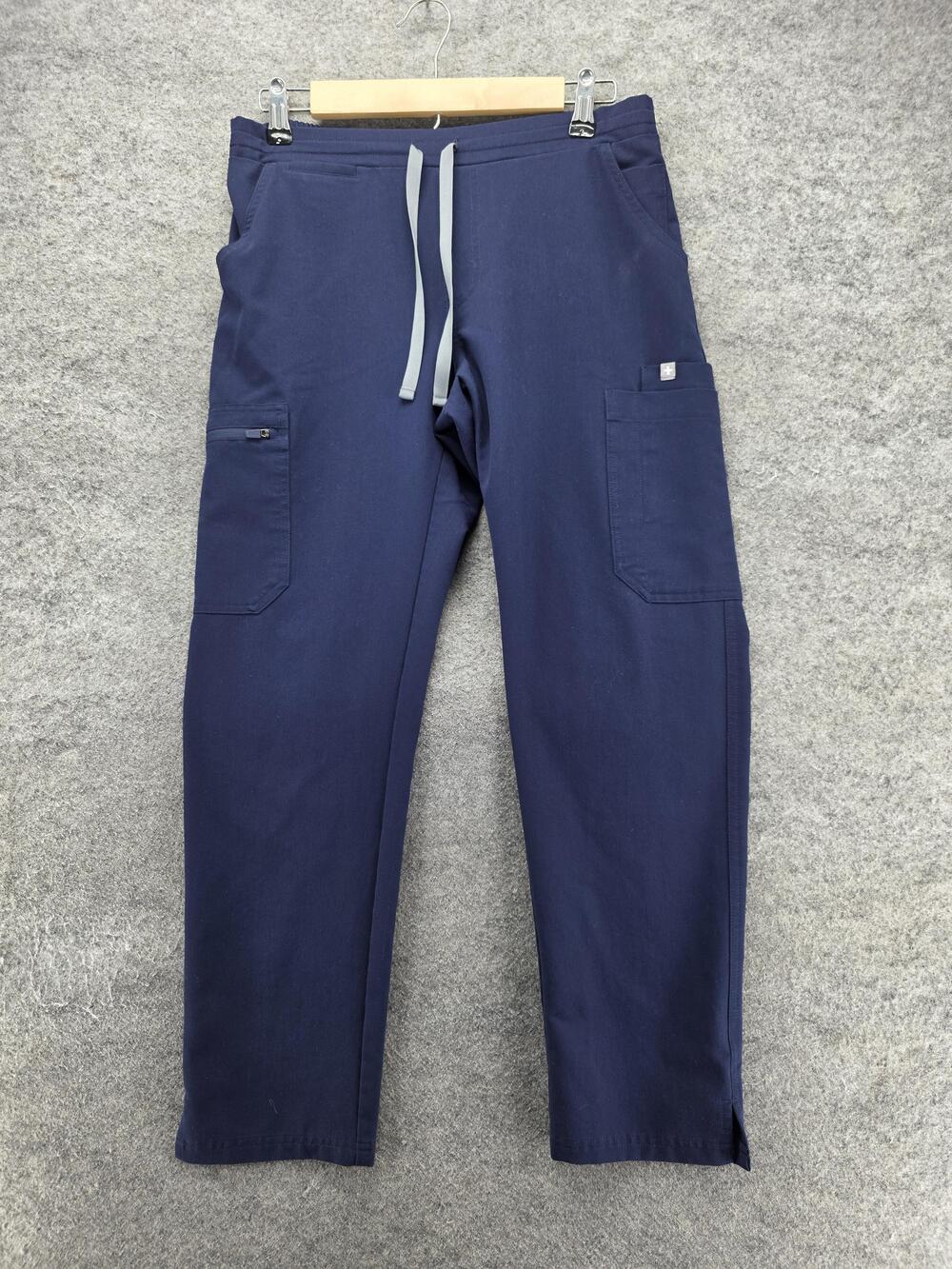 FIGS Pants Womens S P Blue Cargo Twill Drawstring Stretch Pockets 30 In
